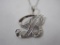 Nolan Miller Rhinestone Accented Silver Tone B Initial Necklace