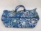 New Vera Bradley Lighten Up Expandable Travel Bag in Katalina Blues, NWT, 1 lb 12 oz