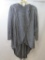 Vintage Silver Metallic/Black Ladies Long Back Tunic, with Sparkle Button Shoulder Accent, Bust Size