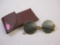 Cool-Ray Polaroid Round Gold Tone Metal Frame Sunglasses in Sterling Optical Brown Croc Embossed