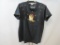 Women's Large Black Gepetto Brand Short Sleeve Shirt with Shoulder Pads and Rolled Sleeves, Cowboy