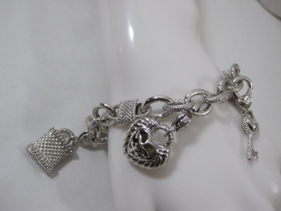 Sterling Silver Judith Ripka Charm Bracelet, 50.7 g