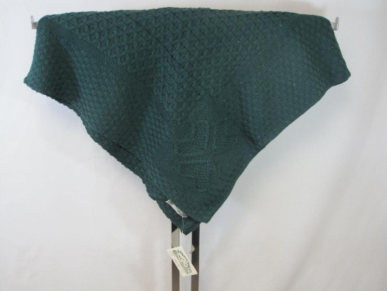 New Arancrafts by West End Knitwear 100% Merino Wool Blanket, 56"x62" in Forest Green, 2 lbs. 10 oz.