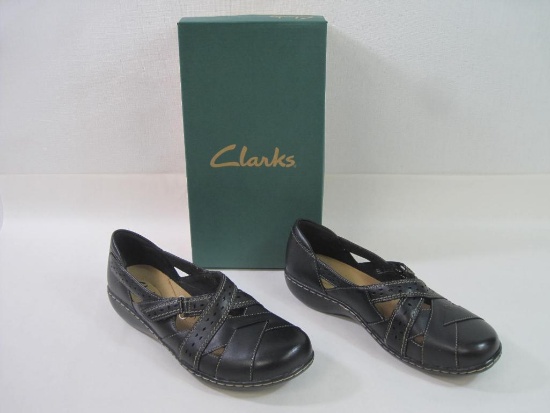 Clarks Bendables Black Leather Mary Janes, Women's Size 9W, New in Box, 1 lb 10 oz