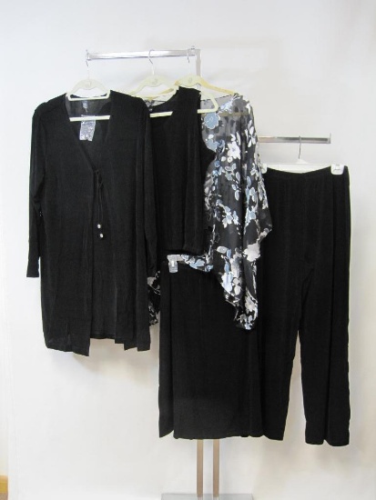 New Ladies Citiknits Brand Five Piece Casual Loungewear, Includes Flowing Pants, Skirt, Jacket,