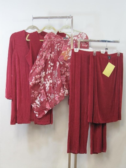 New Ladies Citiknits Brand Five Piece Casual Loungewear, Includes Flowing Pants, Skirt, Jacket,