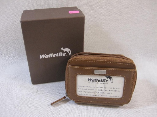 New WalletBe Copa Bark Brown Multi-Function Wallet with Crossbody Strap, 9 oz