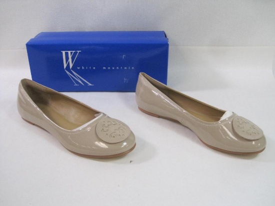 White Mountain Women's Cecilia Ballet Flats, Beige, Size 9W, New in Box, 1 lb