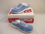 Ryka Blue Gingham Canvas Largo Slip on Clogs, size 9W, new in box, 1 lb 9 oz