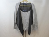 Ladies Susan Graver Style Two Piece Cami and Jacket Combo in Silver/Charcoal, 1X, 1 lb. 2 oz.