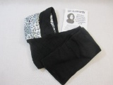 New Due North Anti-Static Micro-Fleece Hooded Scarf w/ Thinsulate Flex Insulation, black/leopard, 6