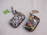 Two New Vera Bradley Wristlets: Plum Petals and Happy Snails, 6 oz