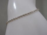 Sterling Silver Beaded Chain Bracelet, 2.1 g