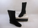 New Markon Suede Pull-On Scrunch Boots, Black, size 8.5, 2 lbs 11 oz