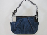 New Tignanello Blue Suede Purse, 1 lb 10 oz