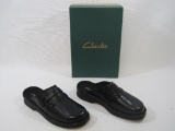 Clarks Marlie Black Leather Slip-On Clogs, Womens Size 9W, New in Box, 2 lbs