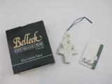 Belleek Shamrock Christmas Tree Ornament in original box, 3 oz