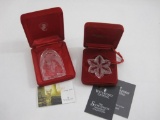 Two Waterford Crystal Christmas Ornaments including The Nativity Collection The Holy Family (2008)