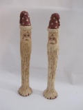 Pair of Skinny Santa Resin Candle Holders/Figures, 10 oz