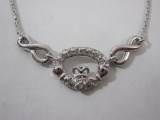 Tara Irish Claddagh Silver Tone Necklace