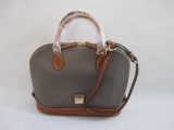 New Dooney & Bourke Zip Zip Satchel in Elephant Grey with Branded Storage Bag, 2 lbs 4 oz