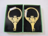 Two Brass Claddagh Hooks, 13 oz