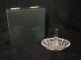 Galway Irish Crystal Claddagh Ring Holder, in original box, made in Ireland, 11 oz