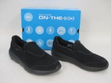 Skechers On-The-Go City 2 Captivating Black Suede Slip-On Loafers' Faux Fur Lining, Women's Size 9,
