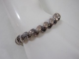 Sterling Silver Faceted Macaroni Link Bracelet, Italy, 16.4 g