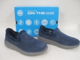 Skechers On-The-Go City 2 Captivating Navy/Gray Suede Slip-On Loafers' Faux Fur Lining, Women's Size