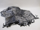 Metallic Scarf/Shawl with Fringe Edges, 7 oz