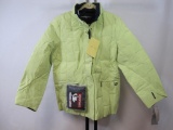 New Zero Xposur Reversible Down/Feather Lime Green and Navy Zip Front Jacket with Scarf with Two