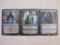 Three Jace Magic the Gathering Cards including two foil Jace Arcane Strategist and Jace Unraveler of