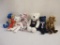 Six Patriotic Beanie Babies including Team Ring Beans USA, Red White & Blue, Maple, Champion, Pops