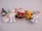 Five TY Jingle Beanies including Snowgirl, Halo II, Santa, The Beginning and Twigs, all with