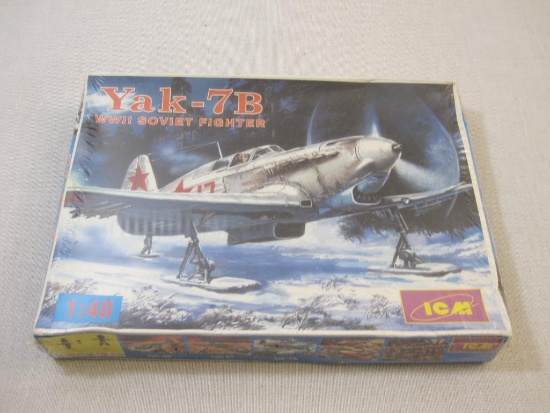 ICM Yak-7B WWII Soviet Fighter 1:48 Scale Model Kit 48032, sealed, 7 oz
