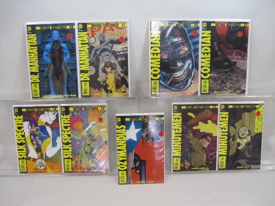 Nine Before Watchmen 2012 Comic Books includes Dr. Manhattan No. 1, 2, Oct, Dec, Comedian No. 1, 3,