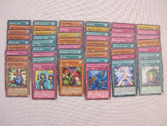 50 Assorted Yu-Gi-Oh Trading Cards including Terrorking Salmon, Ancient Crimson Ape and more, see