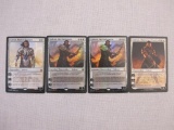 Four Gideon Magic the Gathering Cards including foil Gideon the Oathsworn, foil Gideon Martial