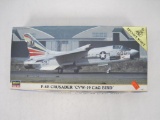 Model F-8E Crusader 'CVW-19 CAG Bird' Plane in 1/72 Scale by Hasegawa Hobby Kits, Open Box with