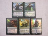 Five Nissa Magic the Gathering Cards including foil Nissa Nature's Artisan, Nissa Steward of