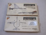 Two Nichimo Super-Micro Series US Navy Air 1:300 Plastic Model Kits: Grumman E-2C Hawkeye and