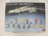 Model U.S. Navy pilot/ Deck Crew Set A in 1/48 Scale by Hasegawa Hobby Kits, Open Box, 12oz