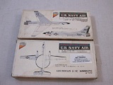 Two Nichimo Super-Micro Series US Navy Air 1:300 Plastic Model Kits: Grumman E-2C Hawkeye and