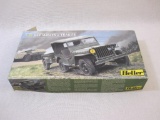 Heller 1.35 Jeep Willys + Trailer Plastic Model Kit 81105, unassembled in original box, 9 oz