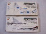 Two Nichimo Super-Micro Series US Navy Air 1:300 Plastic Model Kits: McDonnell Douglas F-4J Phantom