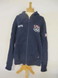 USA Olympics Zip-Up Hooded Sweatshirt, Roots Official Outfitter, size L, 1 lb 4 oz