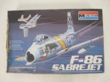 Model F-86 SabreJet Plane in 1/48 Scale by Monogram Models Inc, In Box with Sealed Parts, 8oz
