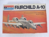 Model Fairchild A-10 Plane in 1/72 Scale by Monogram Models Inc., Open Box, Started, See Photos,