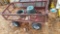 Red Four Wheeled Cart with Handle and Flip Down Sides